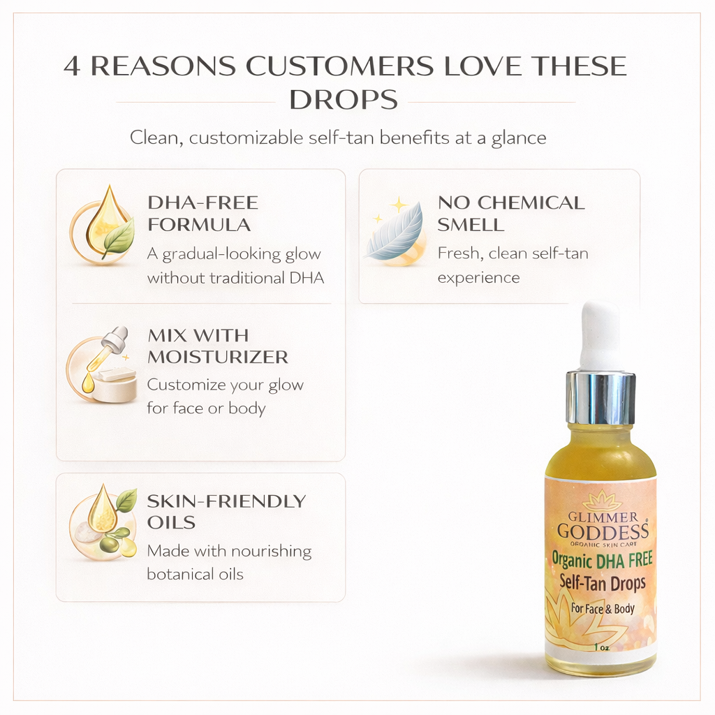 Organic DHA-Free Tanning Drops – Gradual Glow with No Chemical Smell - Trending Wellness Store