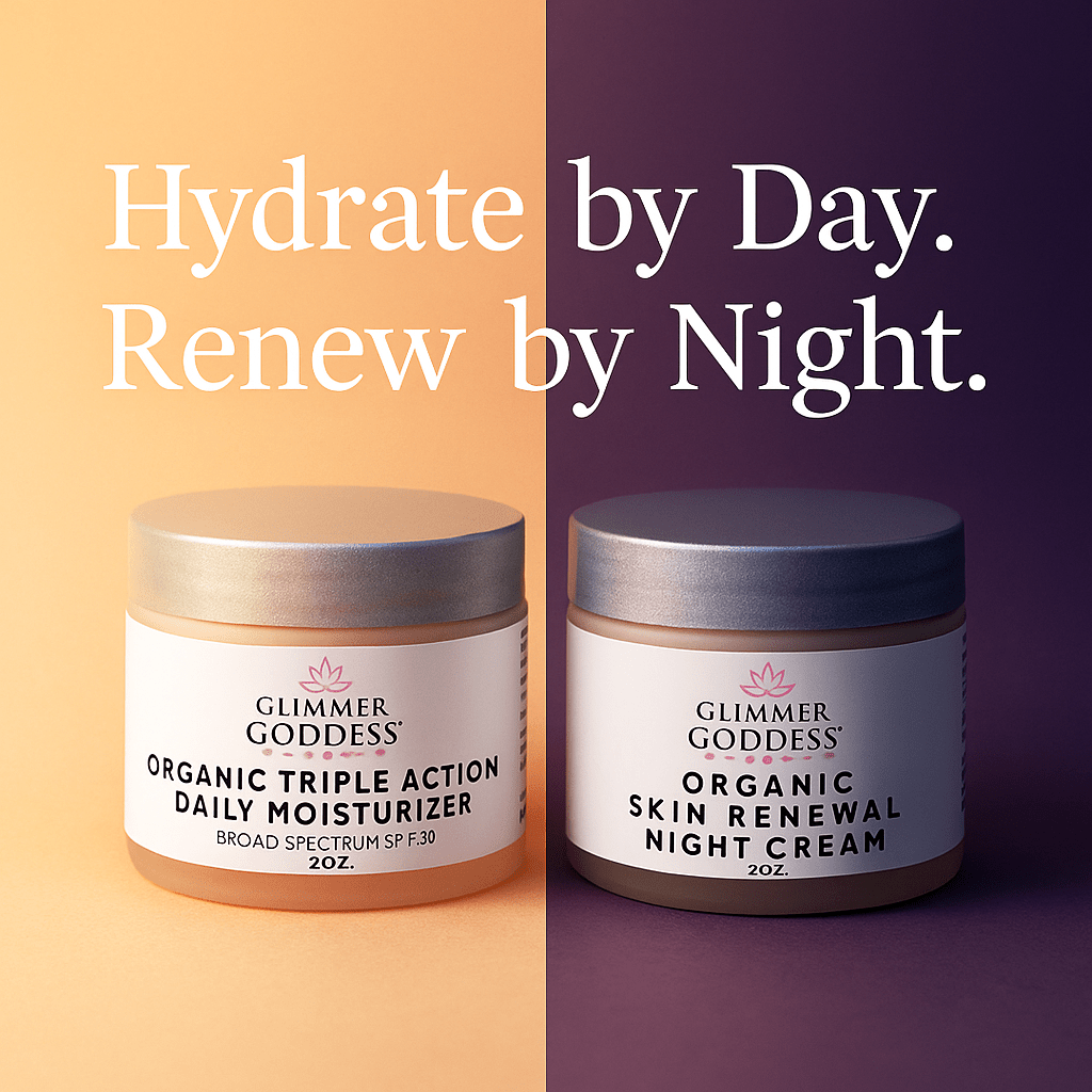 Organic Day & Night Duo – Triple Action SPF 30 Moisturizer + Skin Renewal Night Cream Bundle - Trending Wellness Store