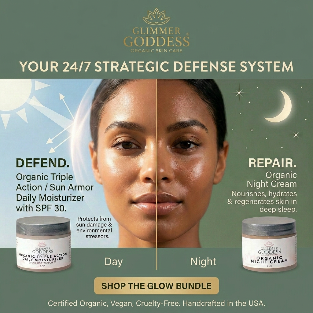 Organic Day & Night Duo – Triple Action SPF 30 Moisturizer + Skin Renewal Night Cream Bundle - Trending Wellness Store