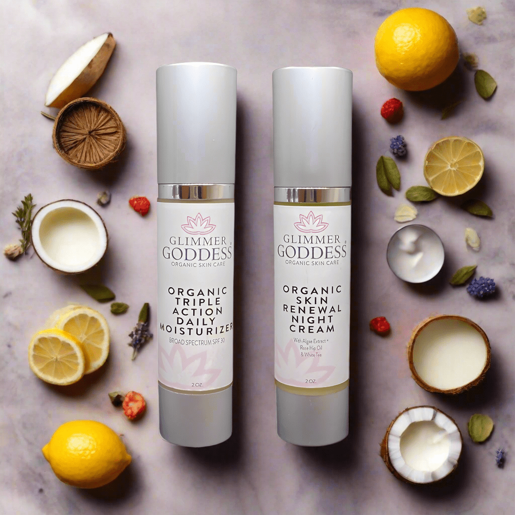 Organic Day & Night Duo – Triple Action SPF 30 Moisturizer + Skin Renewal Night Cream Bundle - Trending Wellness Store