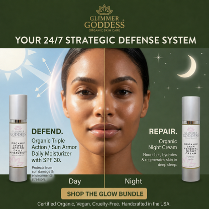 Organic Day & Night Duo – Triple Action SPF 30 Moisturizer + Skin Renewal Night Cream Bundle - Trending Wellness Store