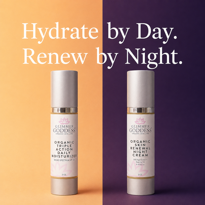 Organic Day & Night Duo – Triple Action SPF 30 Moisturizer + Skin Renewal Night Cream Bundle - Trending Wellness Store