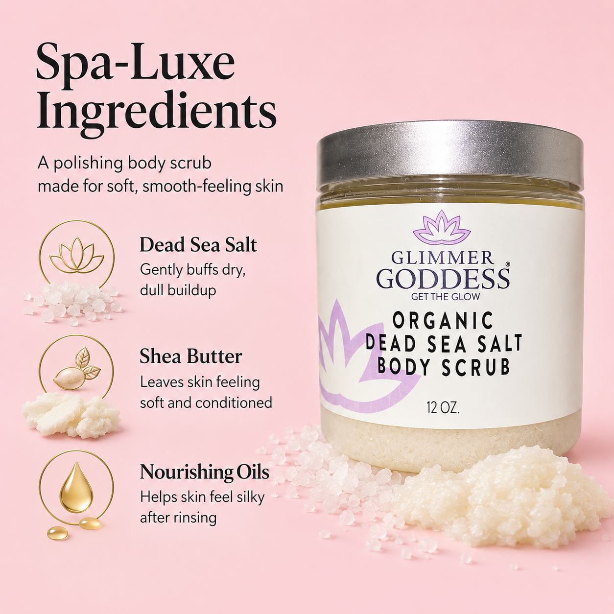 Organic Dead Sea Salt Body Scrub – Exfoliates, Detoxifies & Firms Skin - Trending Wellness Store