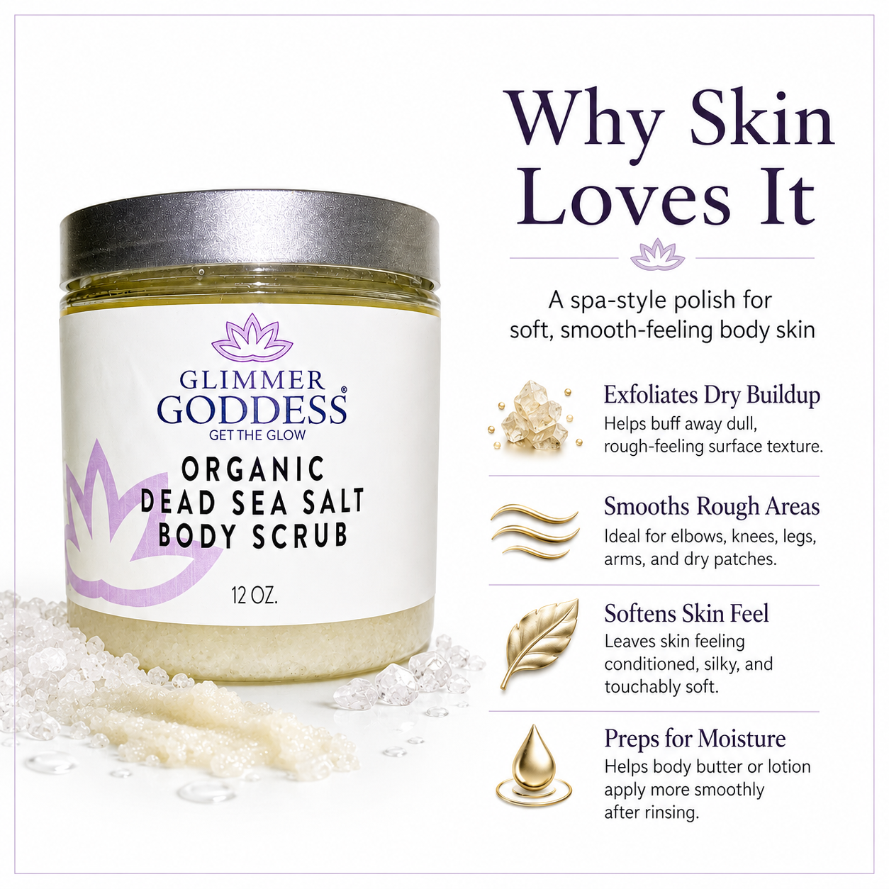 Organic Dead Sea Salt Body Scrub – Exfoliates, Detoxifies & Firms Skin - Trending Wellness Store