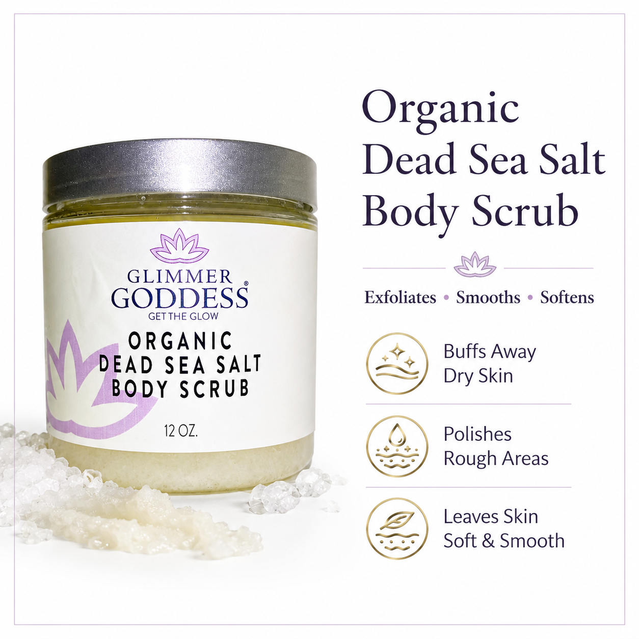 Organic Dead Sea Salt Body Scrub – Exfoliates, Detoxifies & Firms Skin - Trending Wellness Store