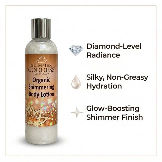 Organic Diamond Shimmer Body Lotion – Buildable Luminous Glow - Trending Wellness Store