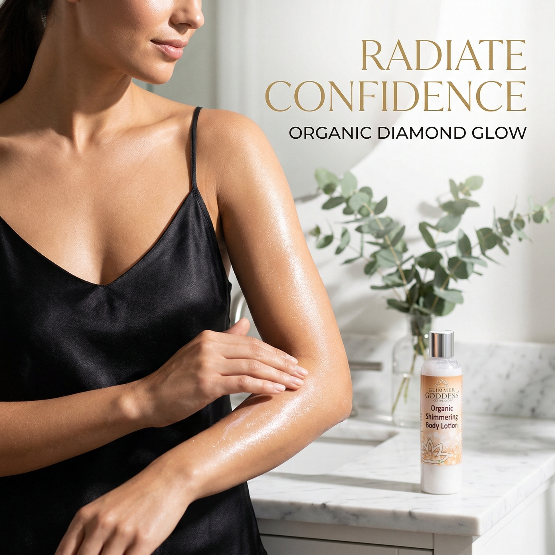 Organic Diamond Shimmer Body Lotion – Buildable Luminous Glow - Trending Wellness Store