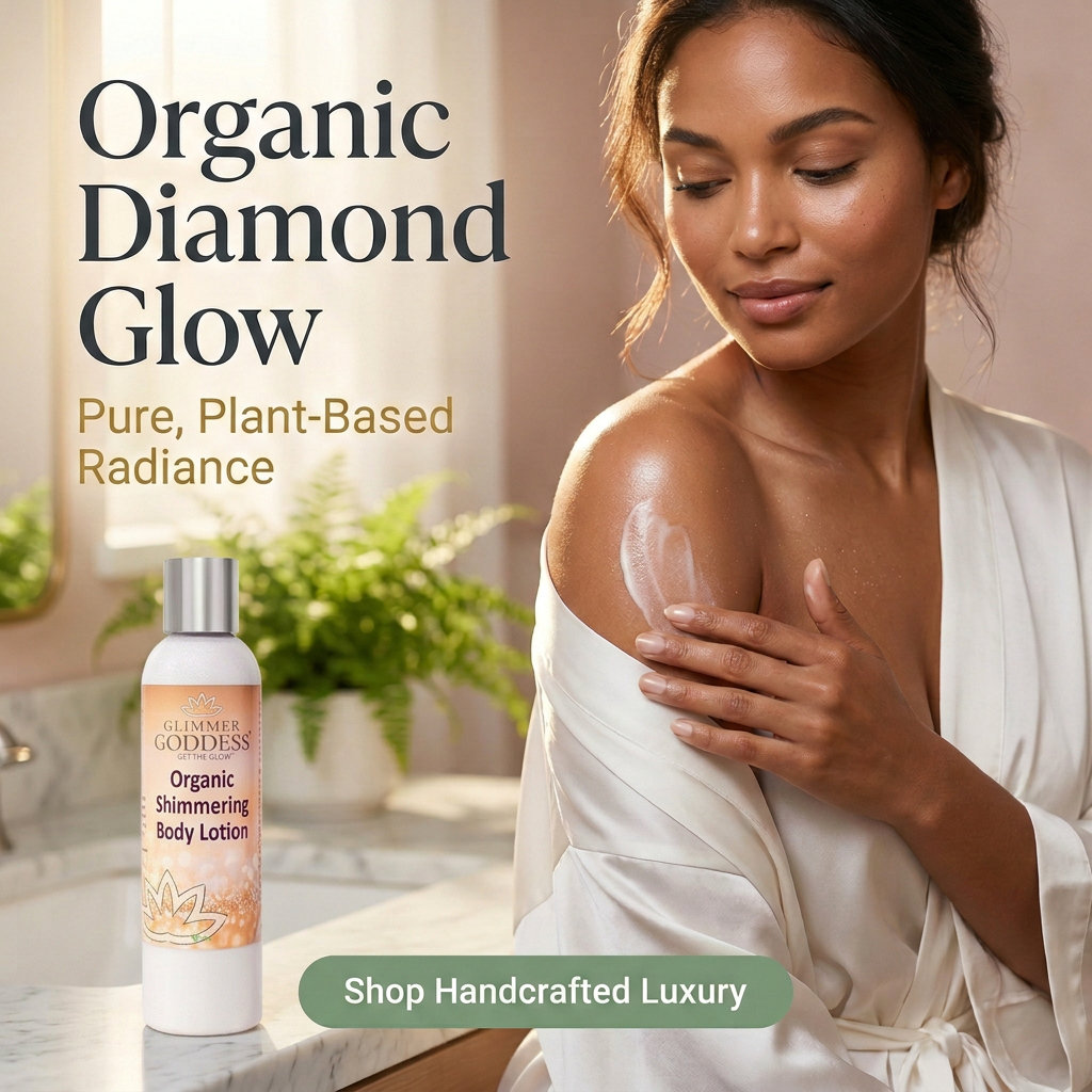 Organic Diamond Shimmer Body Lotion – Buildable Luminous Glow - Trending Wellness Store