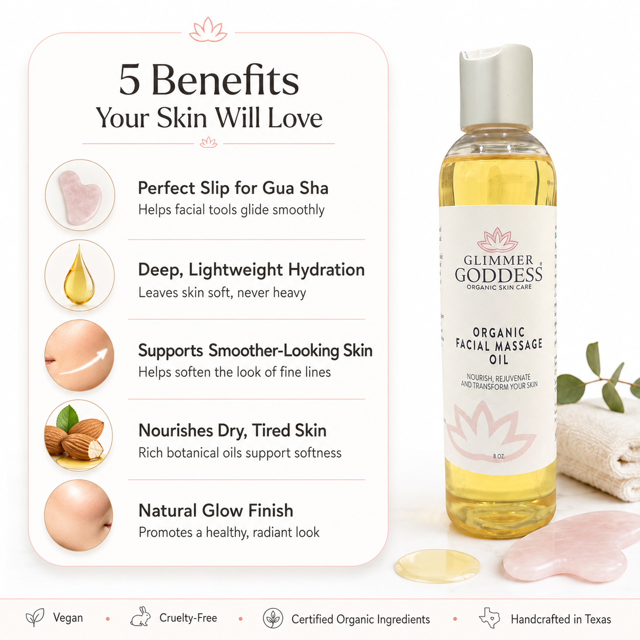 Organic Facial Massage Oil – Anti-Aging Treatment - Trending Wellness Store