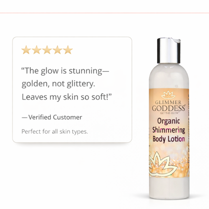 Organic Gold Shimmer Body Lotion – Buildable Luminous Glow - Trending Wellness Store