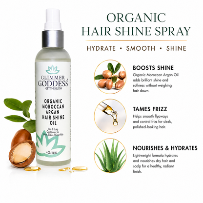 Organic Hair Shine Spray – Frizz Control & Hydrating - Trending Wellness Store