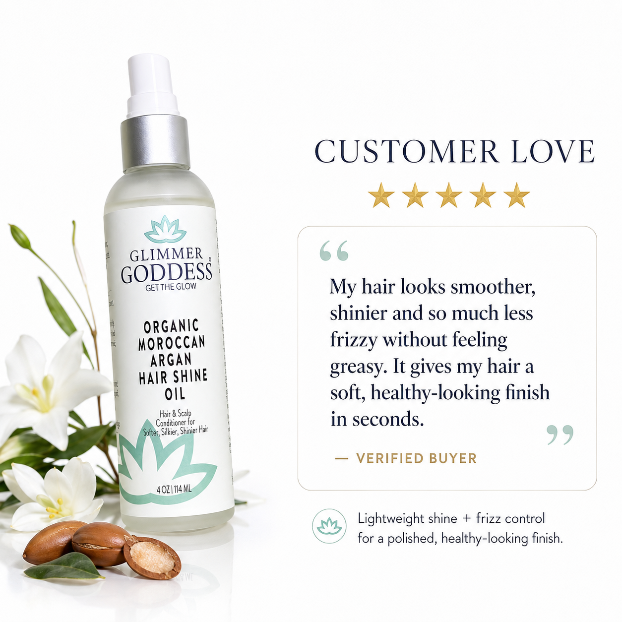 Organic Hair Shine Spray – Frizz Control & Hydrating - Trending Wellness Store