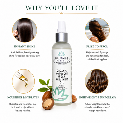 Organic Hair Shine Spray – Frizz Control & Hydrating - Trending Wellness Store