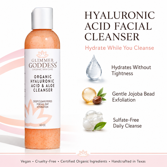 Organic Hydrating Facial Cleanser with Exfoliating Jojoba Beads – 8 oz - Trending Wellness Store