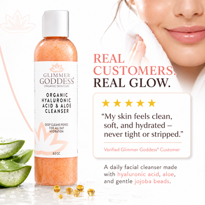 Organic Hydrating Facial Cleanser with Exfoliating Jojoba Beads – 8 oz - Trending Wellness Store