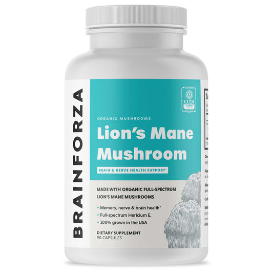 Organic Lion's Mane Mushroom, 90 Capsules - Trending Wellness Store