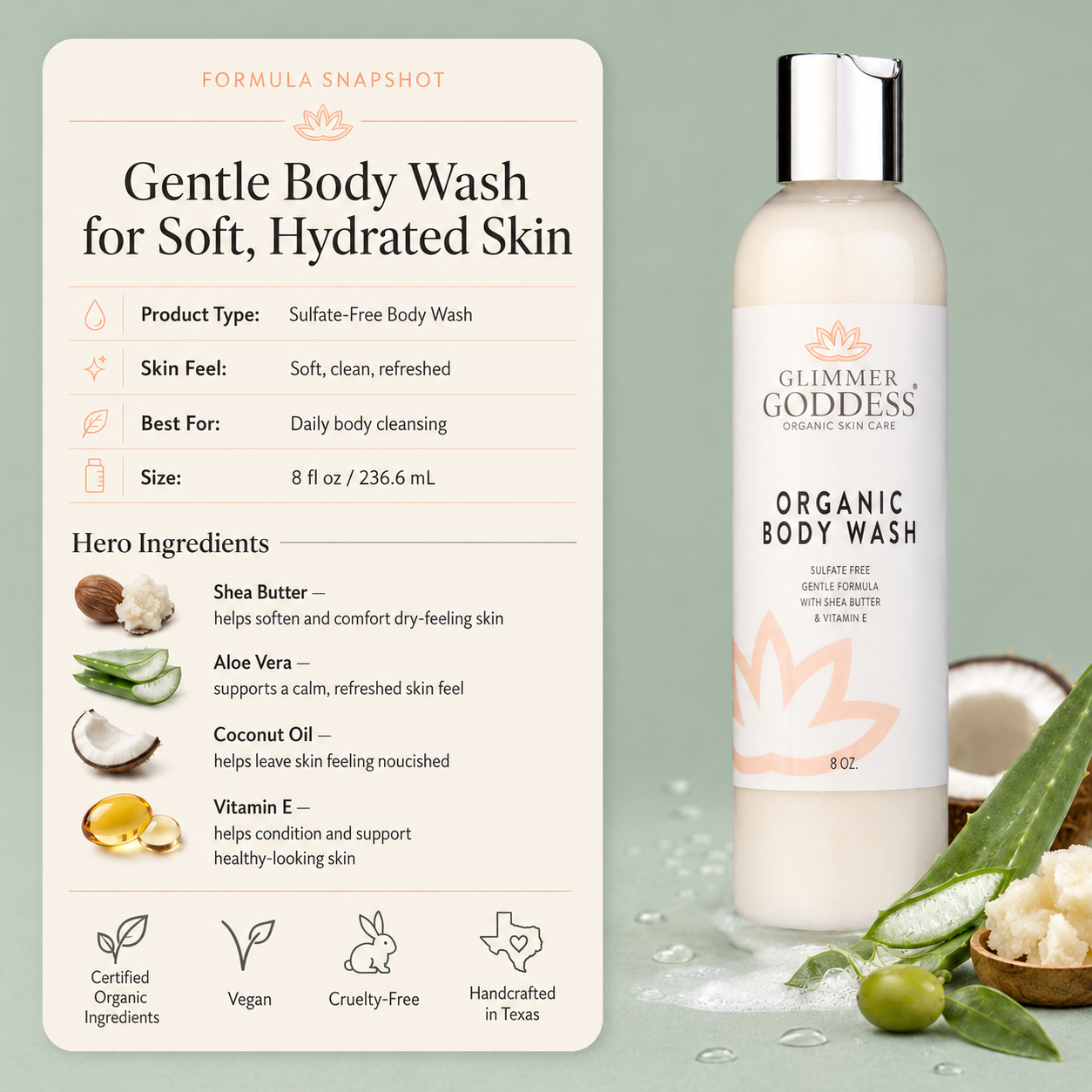 Organic Moisturizing Body Wash for Soft, Hydrated Skin - Trending Wellness Store