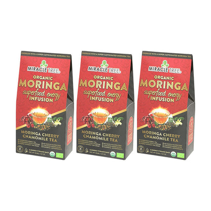 Organic Moringa Energy Tea - Cherry Chamomile - Natural Coffee Alternative - Trending Wellness Store