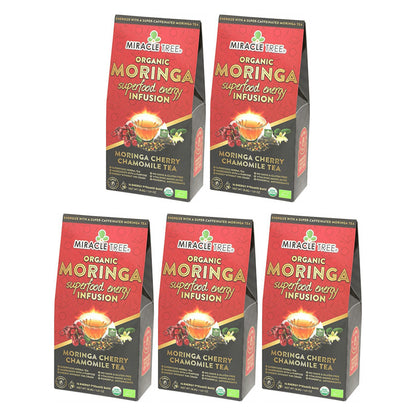Organic Moringa Energy Tea - Cherry Chamomile - Natural Coffee Alternative - Trending Wellness Store