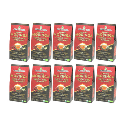 Organic Moringa Energy Tea - Cherry Chamomile - Natural Coffee Alternative - Trending Wellness Store