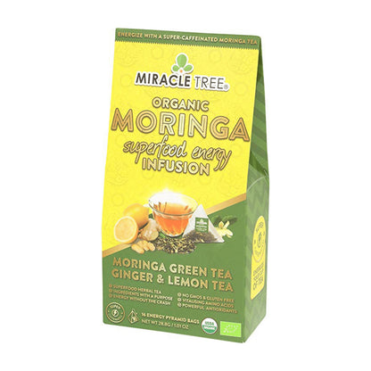 Organic Moringa Energy Tea - Ginger Lemon - Natural Coffee Alternative - Trending Wellness Store