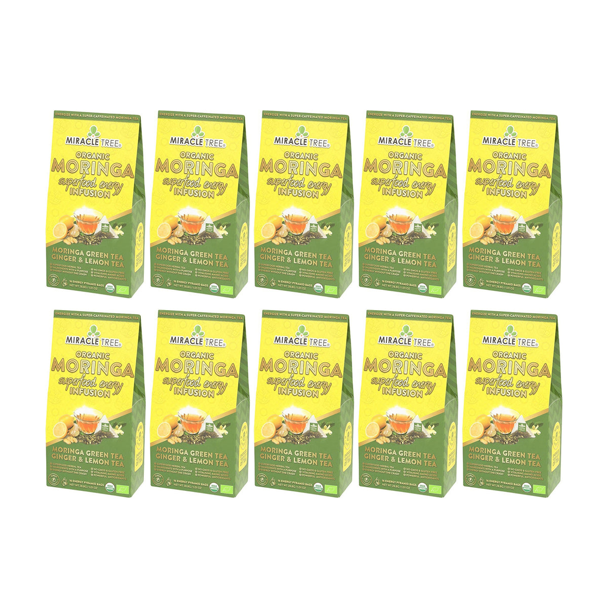 Organic Moringa Energy Tea - Ginger Lemon - Natural Coffee Alternative - Trending Wellness Store