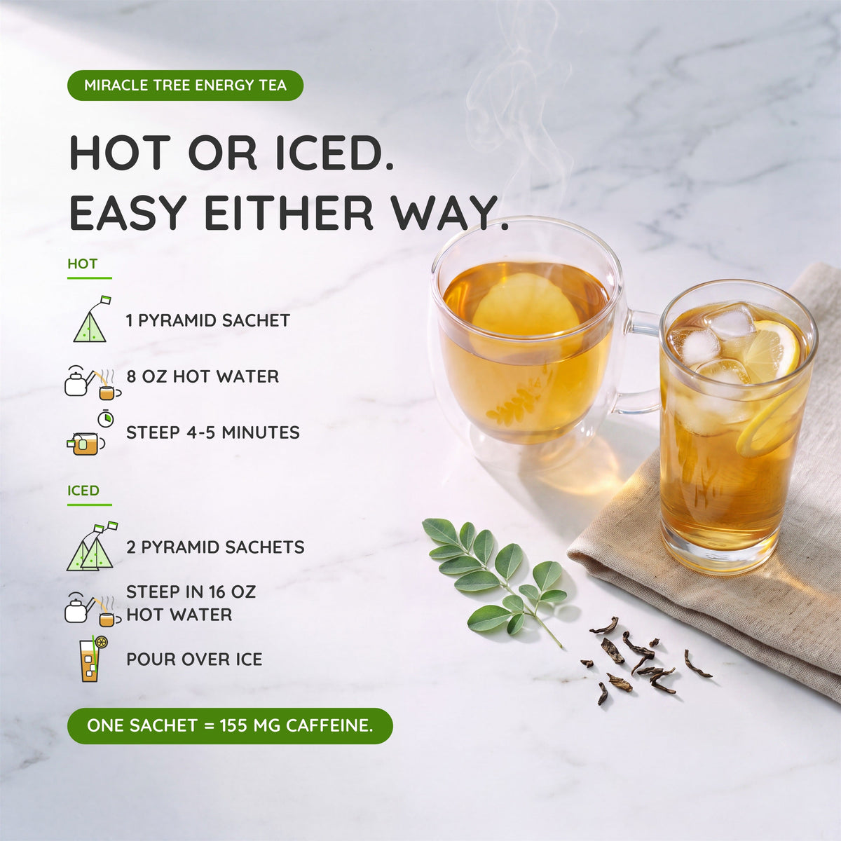 Organic Moringa Energy Tea - Grape Vanilla - Natural Coffee Alternative - Trending Wellness Store