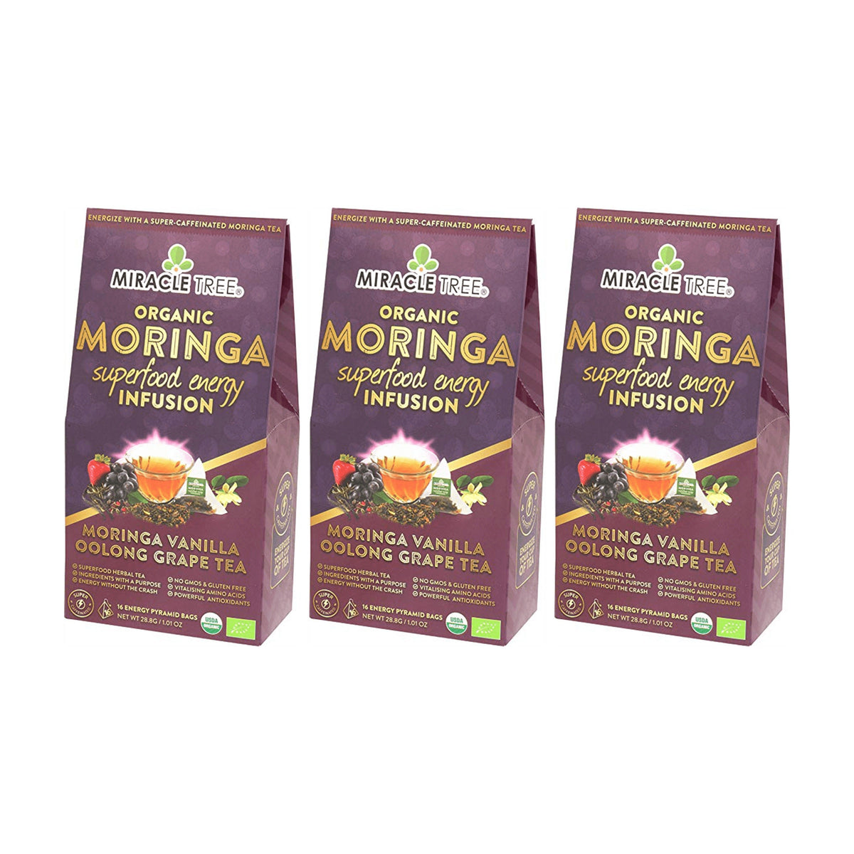 Organic Moringa Energy Tea - Grape Vanilla - Natural Coffee Alternative - Trending Wellness Store