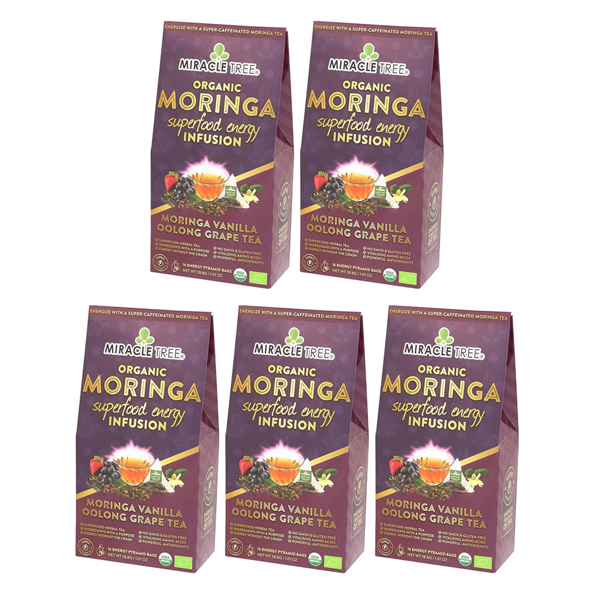 Organic Moringa Energy Tea - Grape Vanilla - Natural Coffee Alternative - Trending Wellness Store