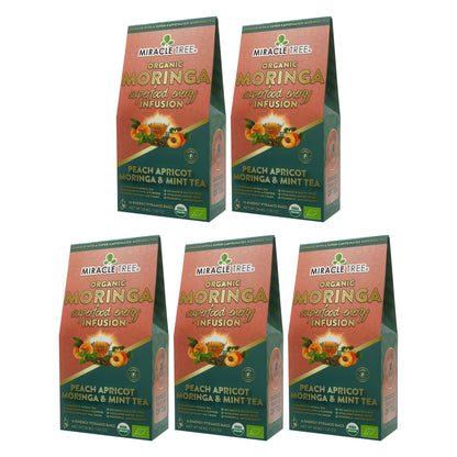 Organic Moringa Energy Tea - Peach Mint Apricot - Natural Coffee Alternative - Trending Wellness Store