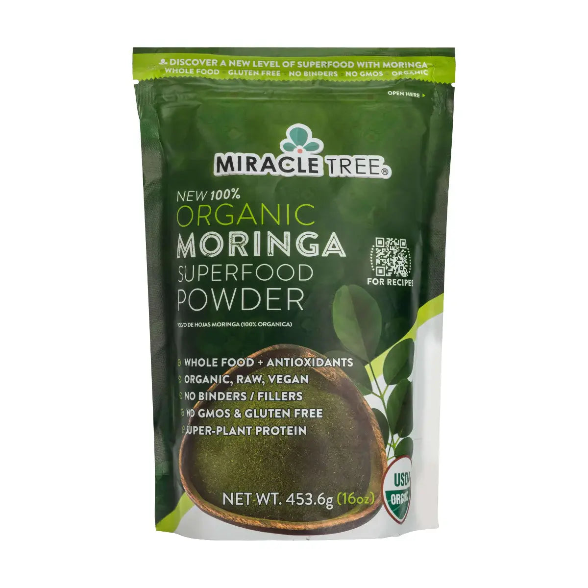 Organic Moringa Powder - 16oz Pouch (1 lb) - Trending Wellness Store