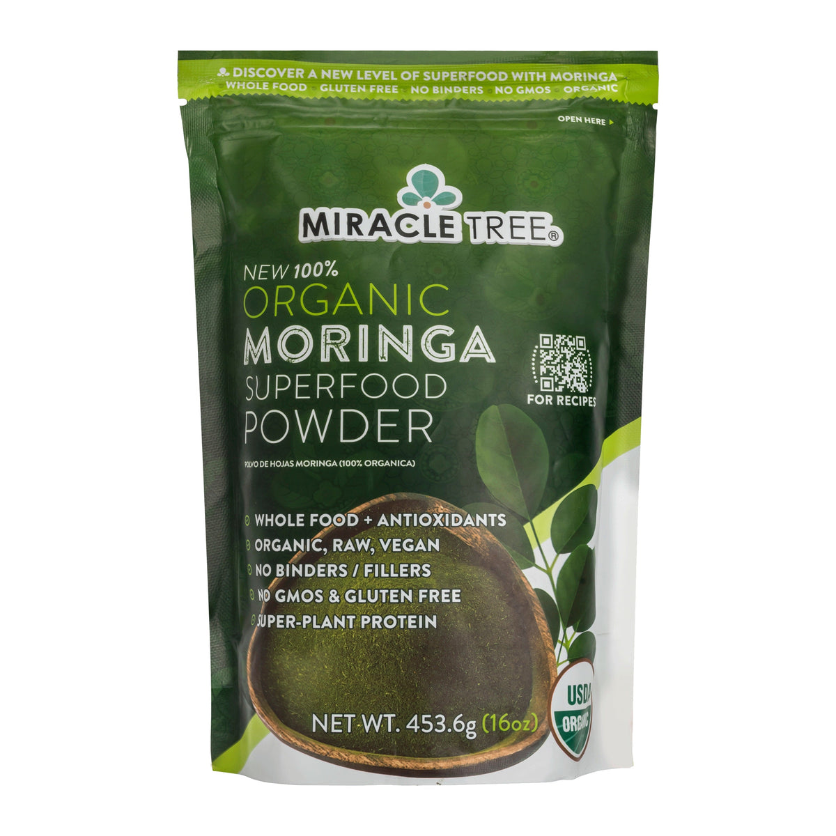 Organic Moringa Powder - 16oz Pouch - Trending Wellness Store