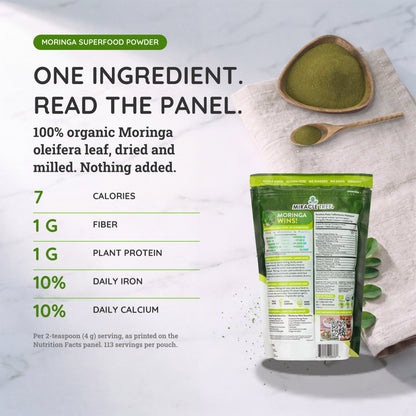 Organic Moringa Powder - 16oz Pouch - Trending Wellness Store