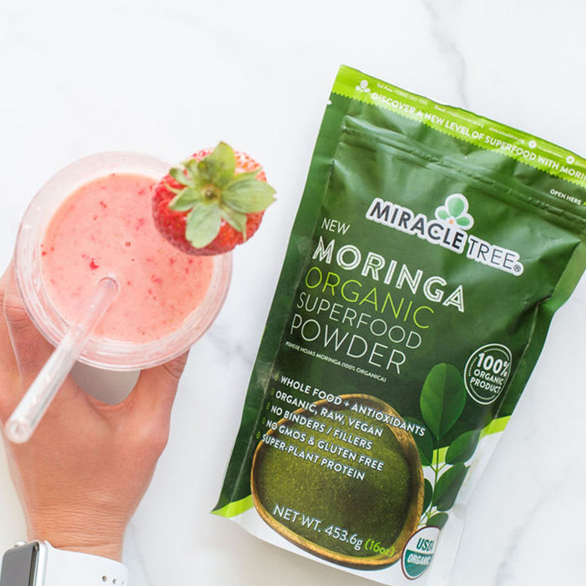 Organic Moringa Powder - 16oz Pouch - Trending Wellness Store