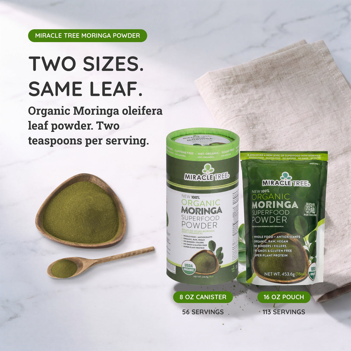 Organic Moringa Powder - 16oz Pouch - Trending Wellness Store