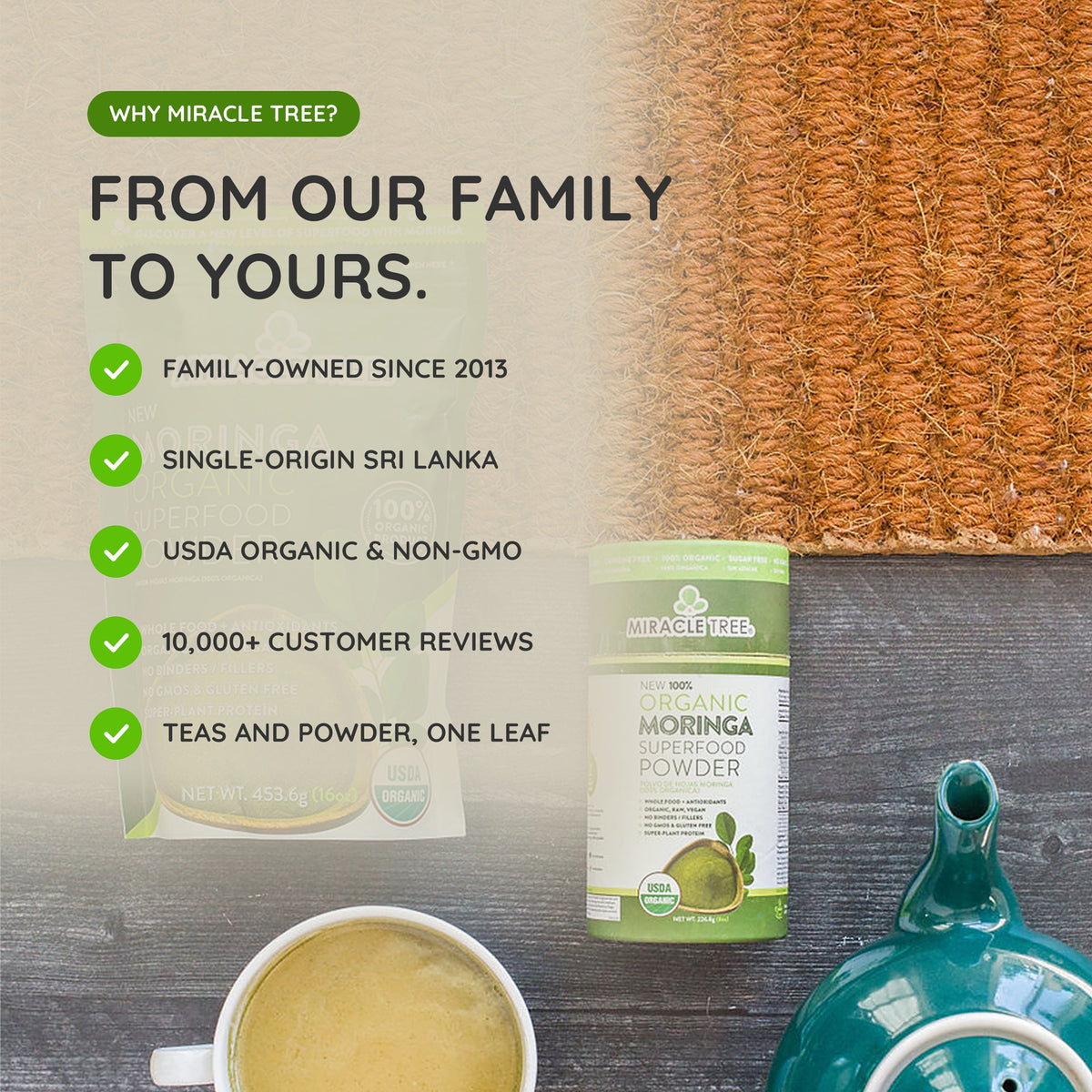 Organic Moringa Powder - 16oz Pouch - Trending Wellness Store