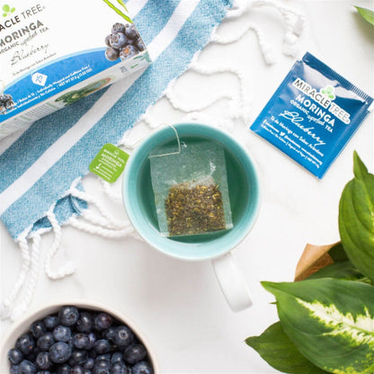 Organic Moringa Tea - Blueberry - Caffeine-Free Herbal Tea - Trending Wellness Store