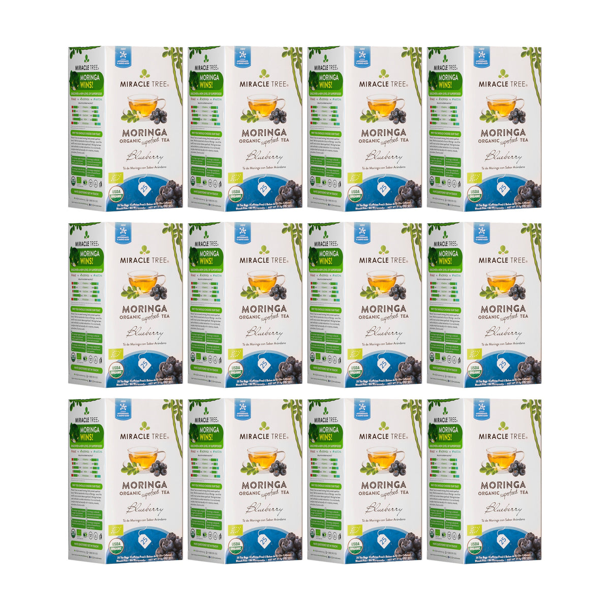 Organic Moringa Tea - Blueberry - Caffeine-Free Herbal Tea - Trending Wellness Store