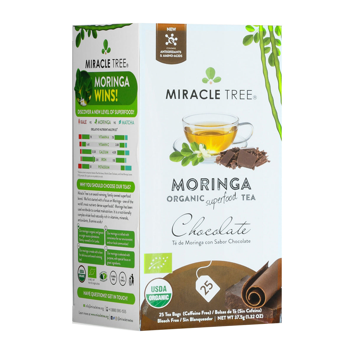 Organic Moringa Tea - Chocolate - Caffeine-Free Herbal Tea - Trending Wellness Store