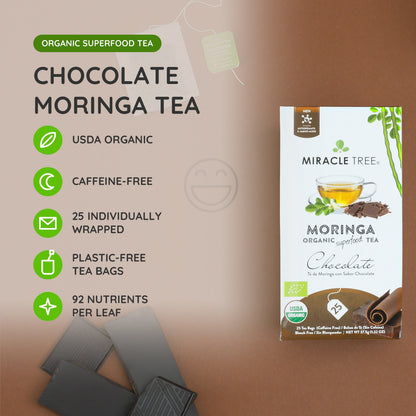 Organic Moringa Tea - Chocolate - Caffeine-Free Herbal Tea - Trending Wellness Store