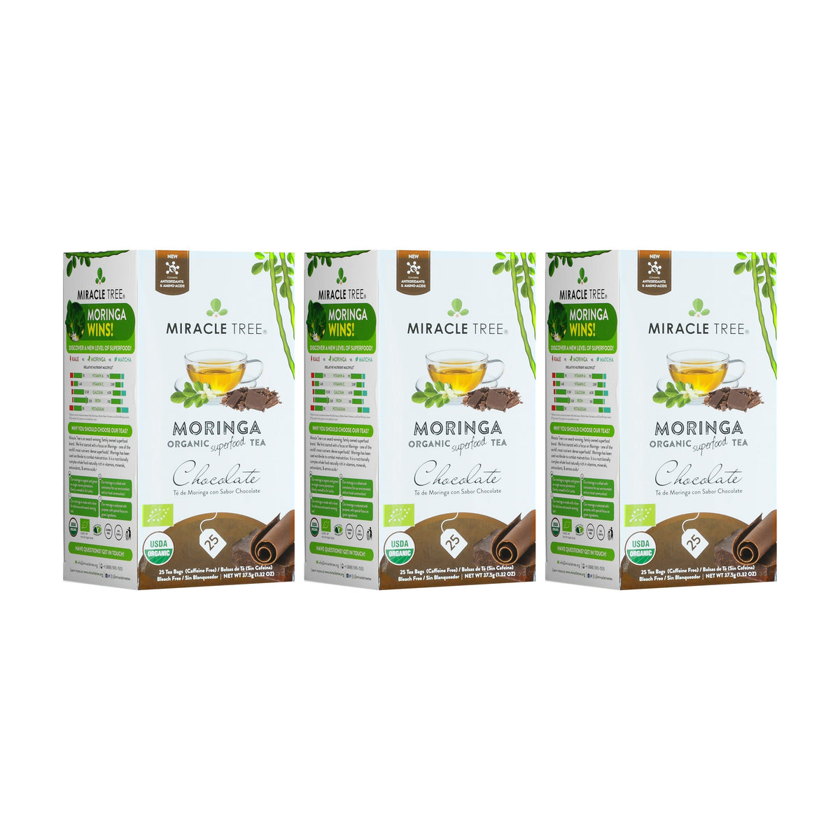 Organic Moringa Tea - Chocolate - Caffeine-Free Herbal Tea - Trending Wellness Store