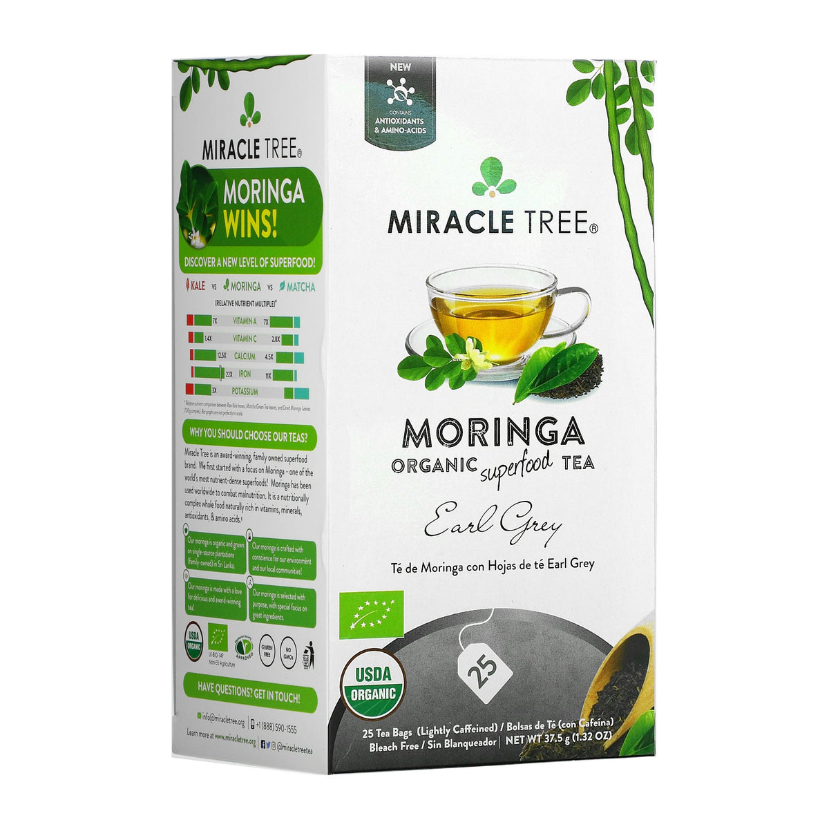 Organic Moringa Tea - Earl Grey - Lightly Caffeinated Herbal Tea - Trending Wellness Store