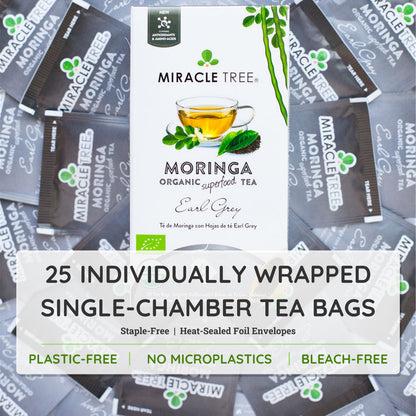 Organic Moringa Tea - Earl Grey - Lightly Caffeinated Herbal Tea - Trending Wellness Store