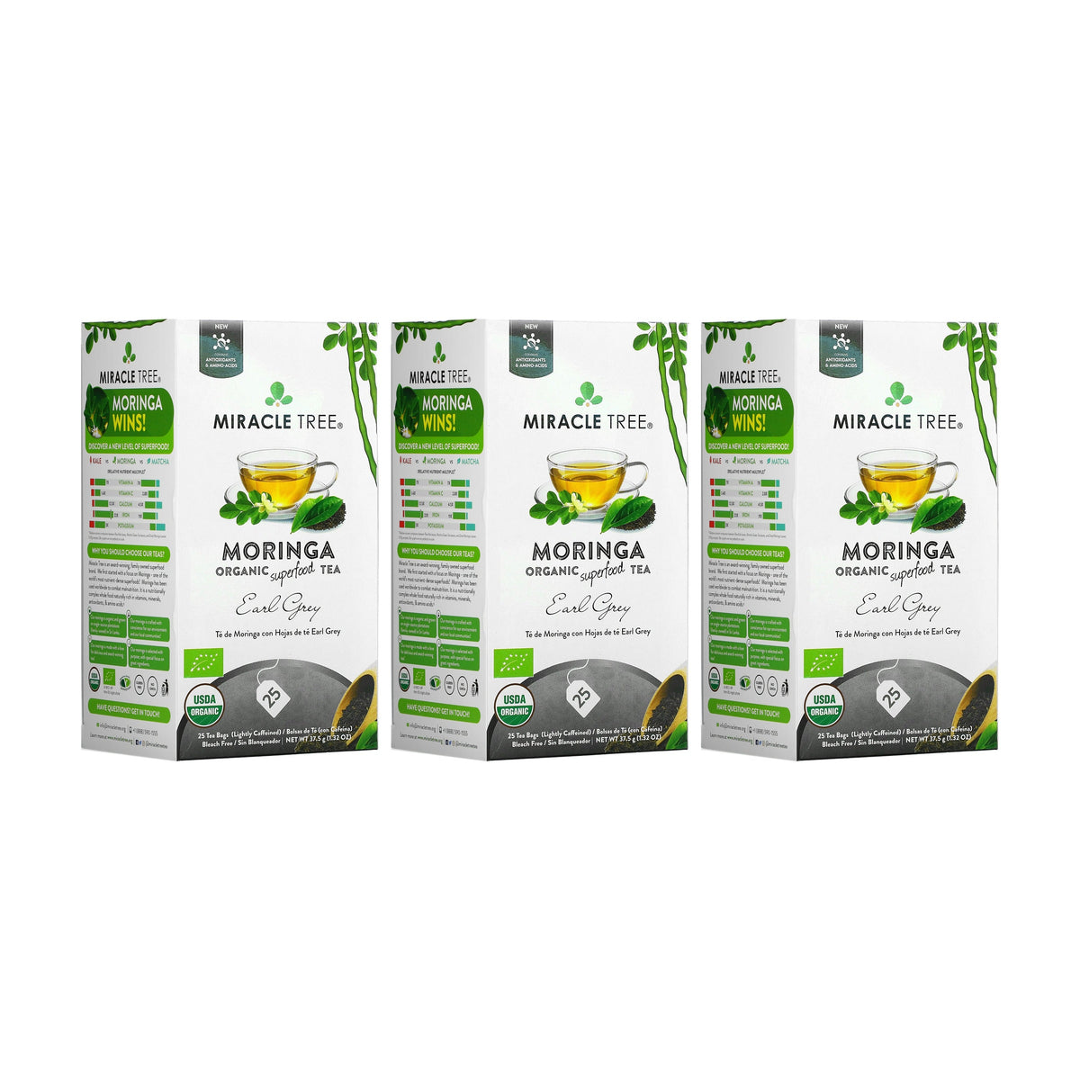 Organic Moringa Tea - Earl Grey - Lightly Caffeinated Herbal Tea - Trending Wellness Store