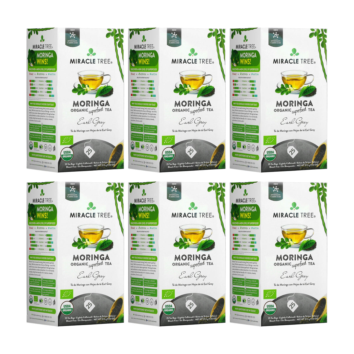 Organic Moringa Tea - Earl Grey - Lightly Caffeinated Herbal Tea - Trending Wellness Store