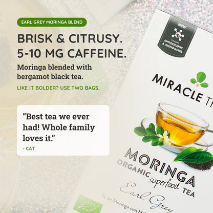Organic Moringa Tea - Earl Grey - Lightly Caffeinated Herbal Tea - Trending Wellness Store