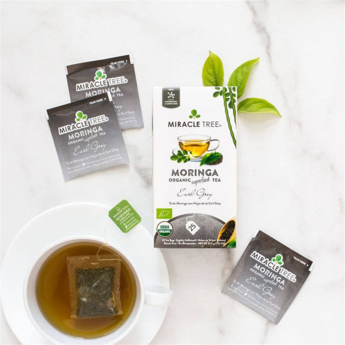 Organic Moringa Tea - Earl Grey - Lightly Caffeinated Herbal Tea - Trending Wellness Store