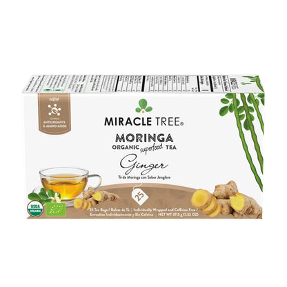 Organic Moringa Tea - Ginger - Caffeine-Free Herbal Tea - Trending Wellness Store
