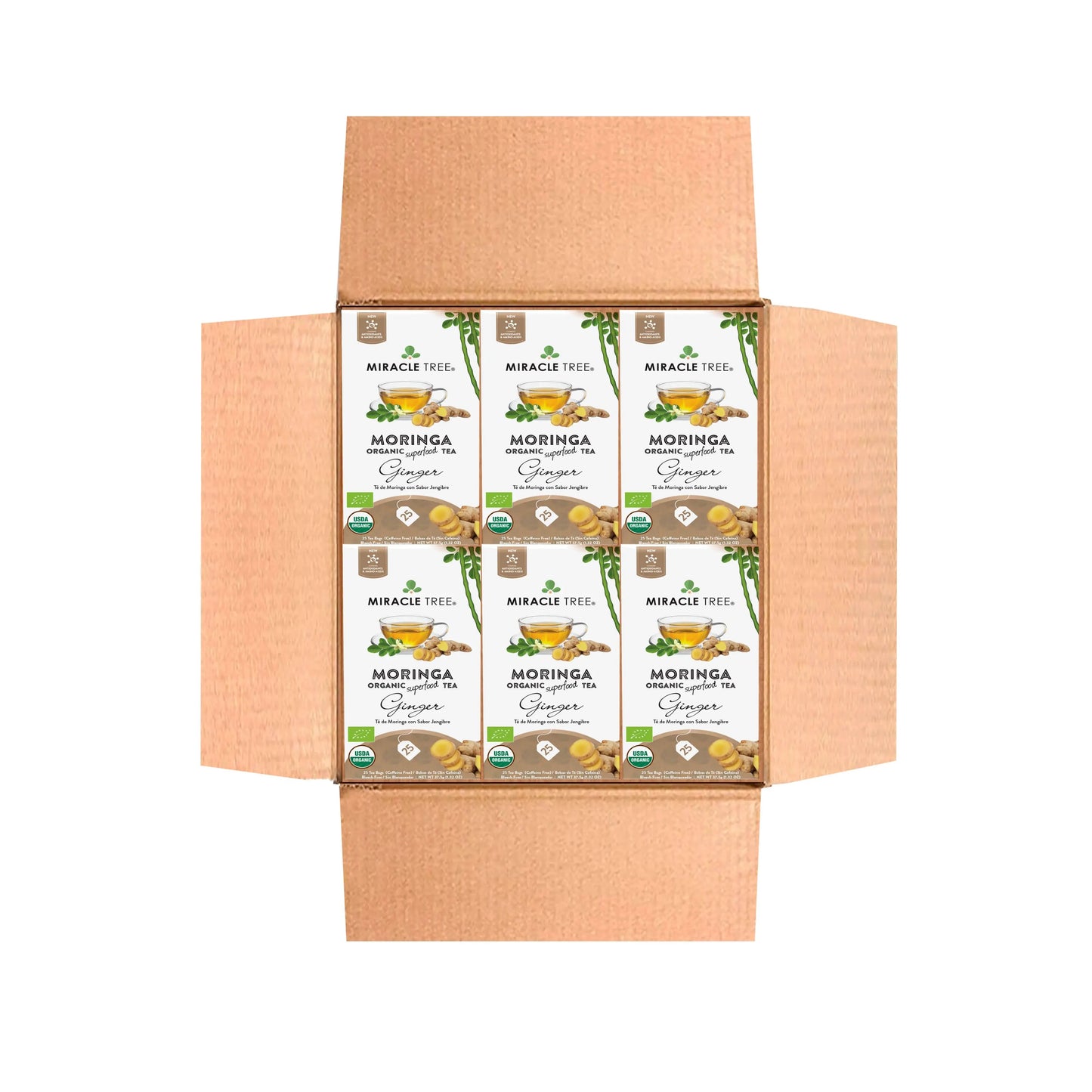 Organic Moringa Tea - Ginger - Caffeine-Free Herbal Tea - Trending Wellness Store