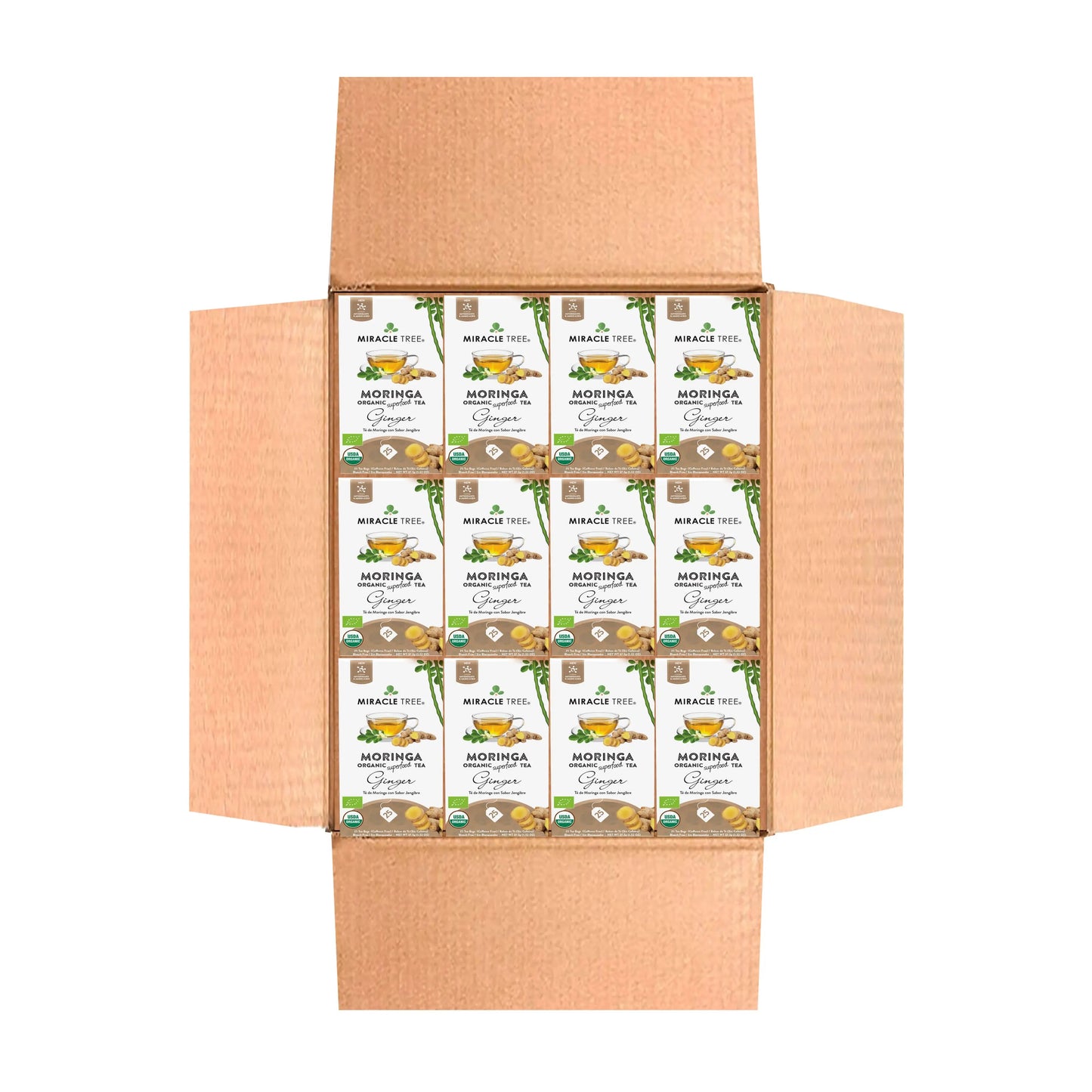 Organic Moringa Tea - Ginger - Caffeine-Free Herbal Tea - Trending Wellness Store